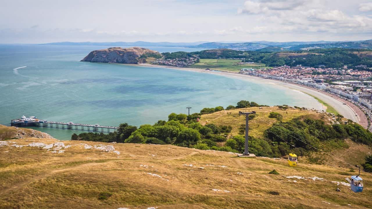 A view of the Llandudno landscape on a sunny day